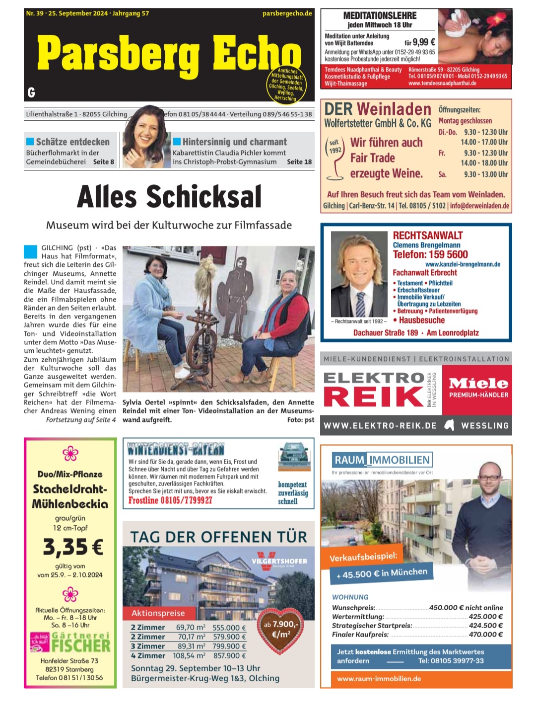 Parsberg Echo, Nr. 39, 25.09.2024, Jahrgang 57, Titel